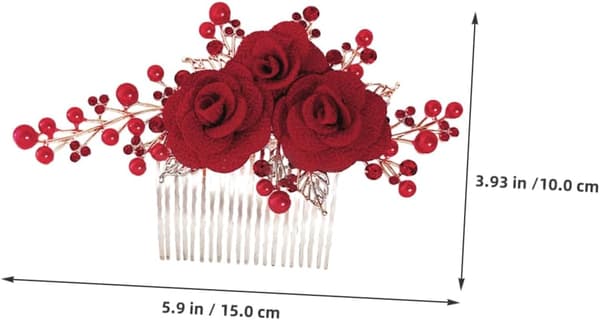 Rose Hårkam Dekorativt Tilbehør for Kvinner Elegant Blomsterhårstykke