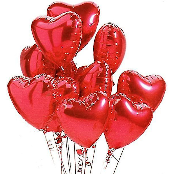 20 st 18'' Röda Hjärtformade Folieballonger Helium Valentindag Bröllop