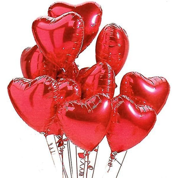 20 st 18'' Rött hjärta Folie Helium Ballonger Valentine Bröllop