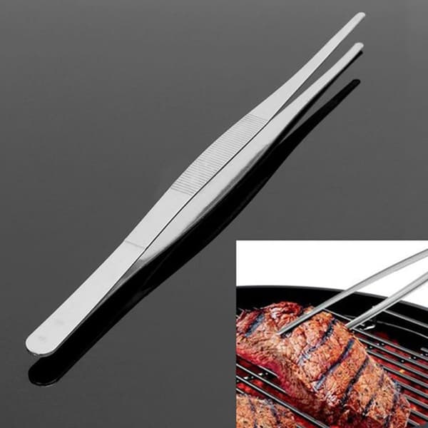 2 stk. madklemmer i rustfrit stål, bøftang i rustfrit stål 30 cm