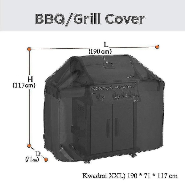 Vattentätt Grillöverdrag Aespa i 5 Storlekar 190*71*117cm