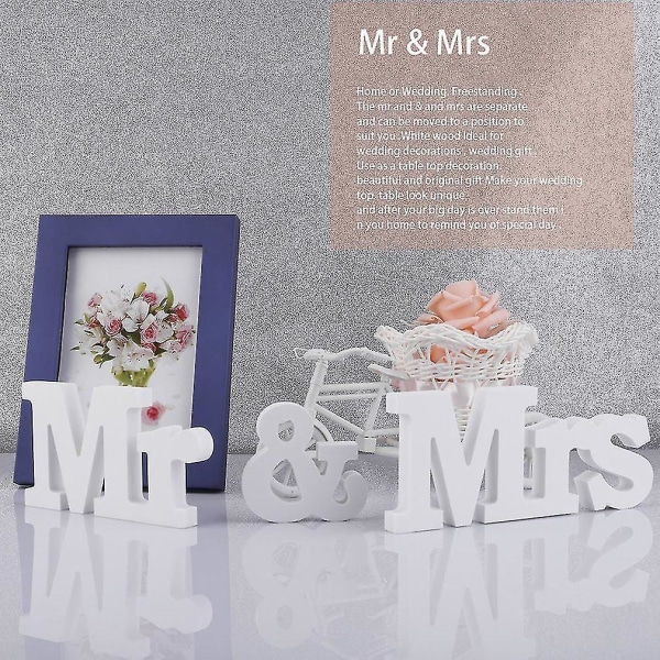 Hvid Mrs Mrs Wooden Letters Bryllupsbordsindretning