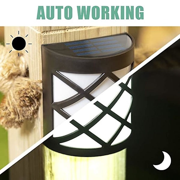 2 stk Solcelle Hage Lys Utendørs Vanntett 6led