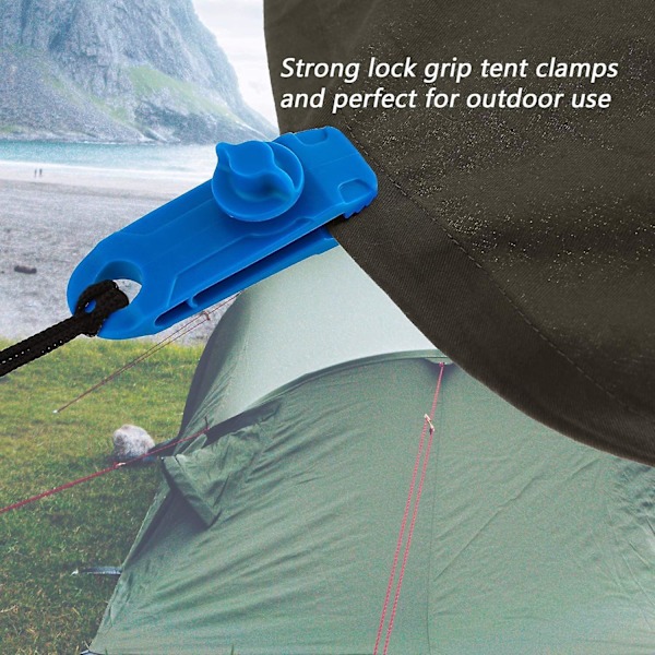12-pack Låsande Klämmor Multifunktionella Säkra Presenningklämmor för Camping, Tält och Aktiviteter