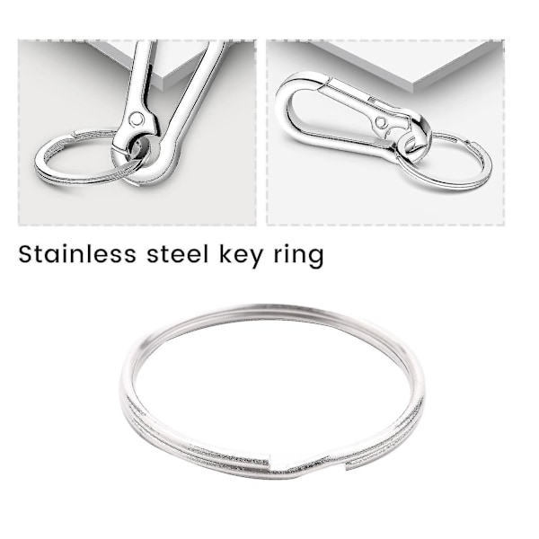 100 stk 50 mm nøkkelring splittringsett Heavy Duty nøkkeløkke fjærbelastet ring