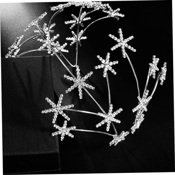 Stjernedekor Brudekrone Tiara Elegant Rhinestone Bryllupshodeplagg Hårpynt