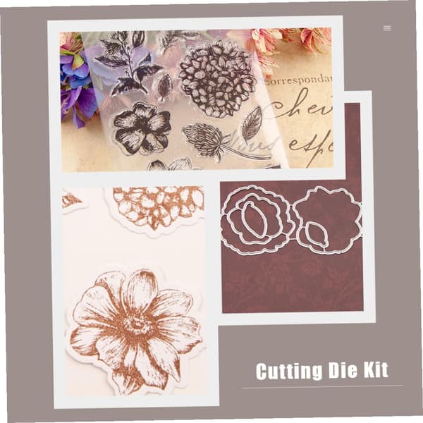 DIY Silikontätning Blomsterskärningsform Set Stämpel, Silikonskärningsform Kit