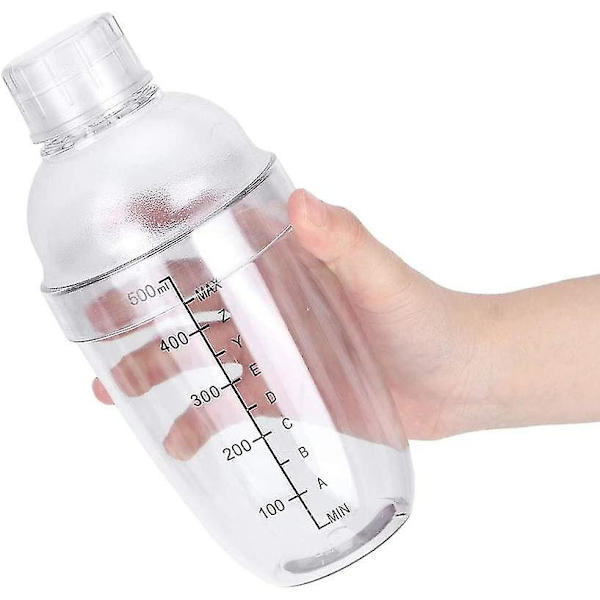 Cocktail Shaker, Plast Transparent Drikkemixer Avtakbar Tekanne Blandings Shaker