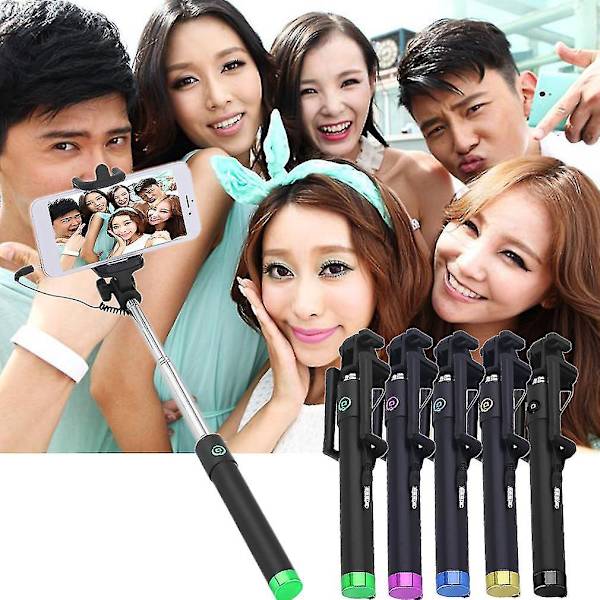 Håndholdt Udtrækkelig Kabelforbundet Selfie Stick til iPhone