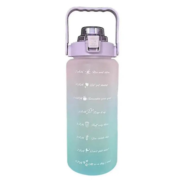 2l Olki Aika Juoma Urheiluvetopullo Motivoiva Suuri Kapasiteetti Purple