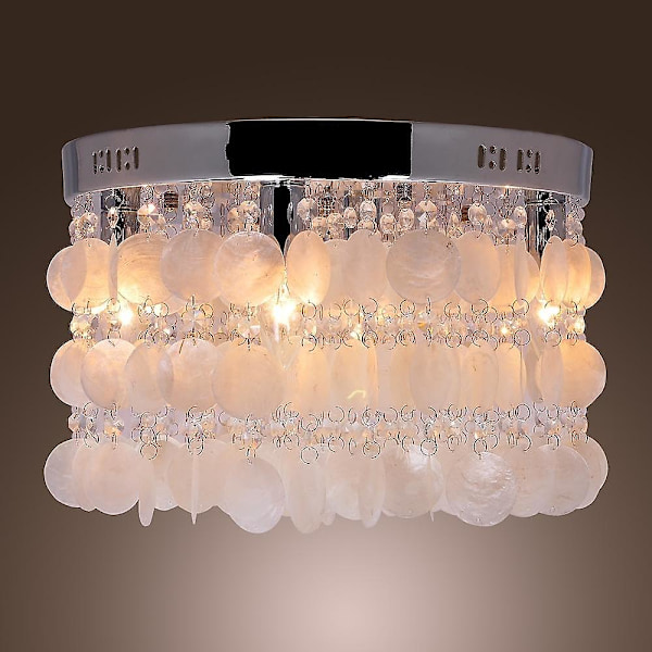 4-ljus 40 cm Kristall Mini Flush Mount Lampor Metall Krom