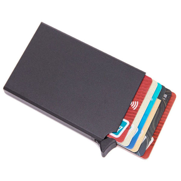 Pop-up Kreditkort Etui - Rfid Nfc Beskyttelse - Aluminium Legering Tegnebog - Holder Op