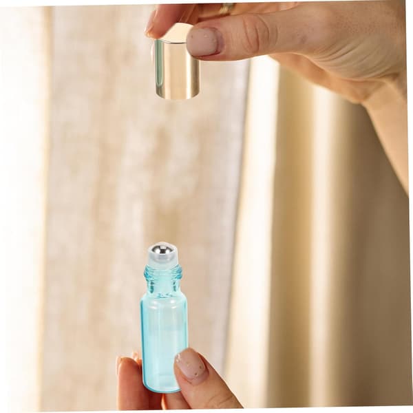12 st 5 ml pärlfärgade roll-on-flaskor i glas, påfyllningsbara eteriska oljeförpackningar, bärbara flaskor