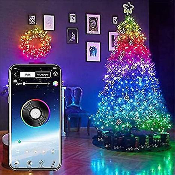 Julgransdekoration Anpassade LED-ljusslingor Appkontroll