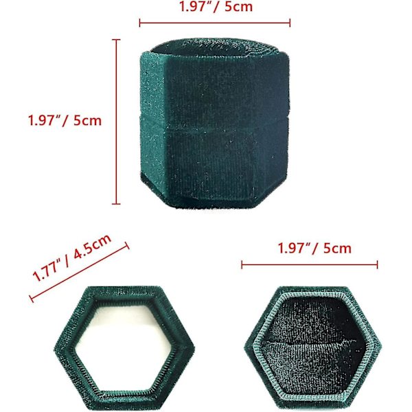 Fløjlsforgyldt Hexagon Ringæske Til Bryllups Smykker Gave Enkelt Stykke