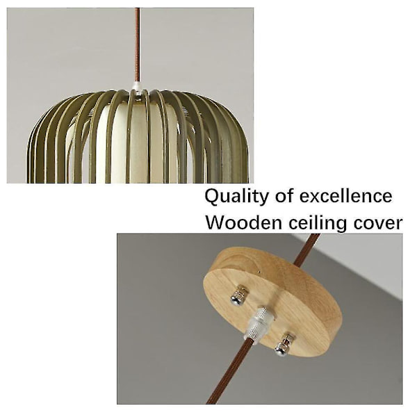 20cm Solid Træloftlampe LED Tre-farvet Lys