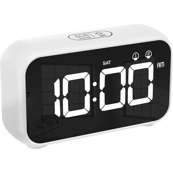 Digital Clock With Nap Timer, Snooze, Battery Powered And Usb Charging With Dual Alarms