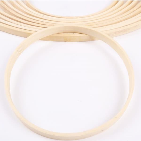 10 st 13 cm diameter bambu drömfångarringar, runda träpysselbågar