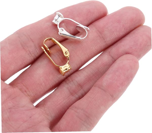 20 STK Øreklipsomformere for Øredobber DIY Tilbehør Gull- og Sølvbelagt Messing Liten
