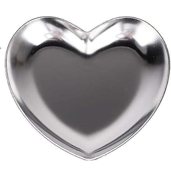 Rustfritt stål hjerteplate tebrett sølv