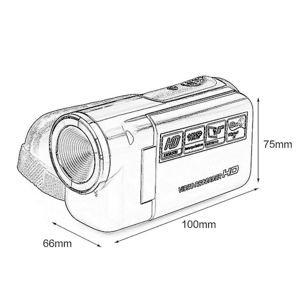 DV180 16MP Mini-videokamera 1,5'' TFT 8x digitaalinen zoomaus
