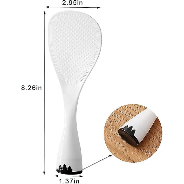 Rispadle, risskje som ikke kleber, risspatel for stående servering Kjøkkenverktøy (hvit) (1 stk)