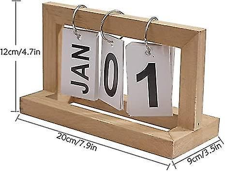 Treblokk Kalender DIY Flip Ring Skrivebordsdekor