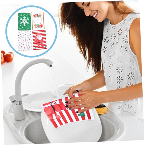 Smidig Handduk Disktrasor Set om 4 Jul Handtorkar Mikrofiber Rengöringsdukar