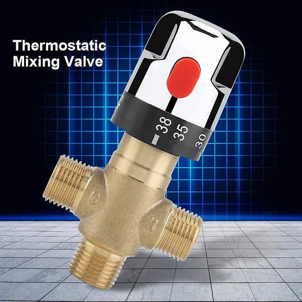Termostatisk blandeventil, Solid messing 3-veis termostatisk blandeventil temperaturkontrollventil for dusjsystem