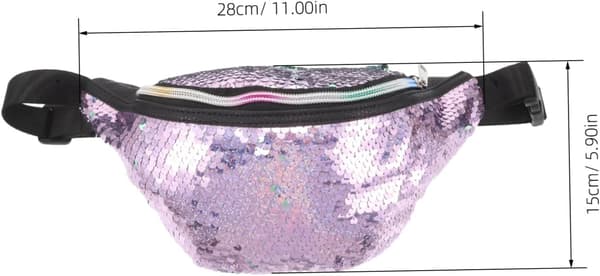 Midjeväska med sjöjungfrupaljetter, glitterväskor för kvinnor, crossbody-bältesväska för strandfest, dansbruk
