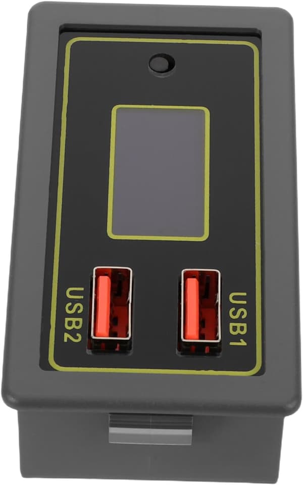Bilbatterispenningsovervåker Digital Voltmeter Display Batterikapasitetstester for Bilbruk Grå