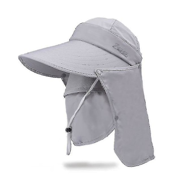 Solhatt for kvinner, storbremmet hatt, sykling, gårdsarbeid, solbeskyttelse, UV-beskyttelse, ansiktshatt Gray
