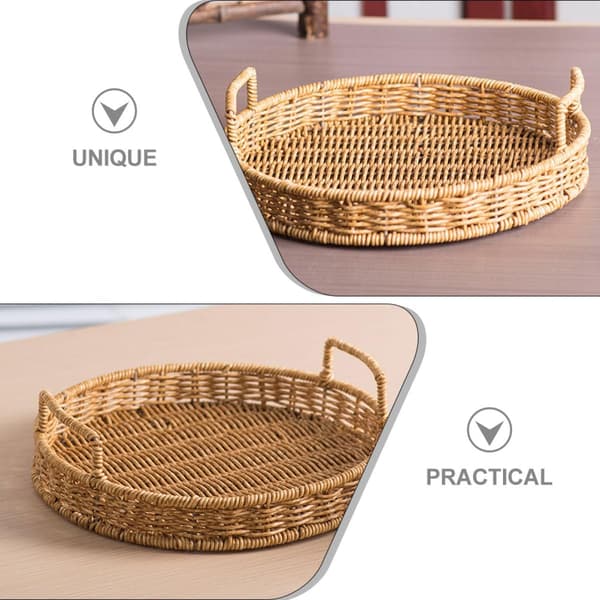 Förvaringskorg Vävd Snacks Korg Stor Kapacitet Mångsidig Elegant Chic Stil