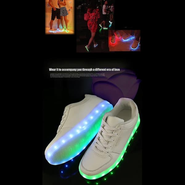 LED-sko for barn med USB-lading, lysende sko