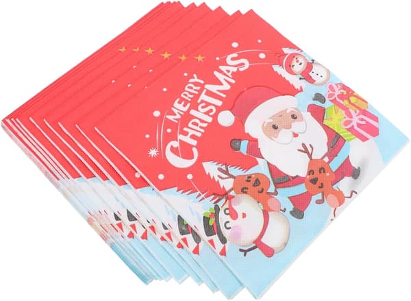 1 pose God Jul Servietter Engangs Papirservietter Julepynt Nisse Tema Pose