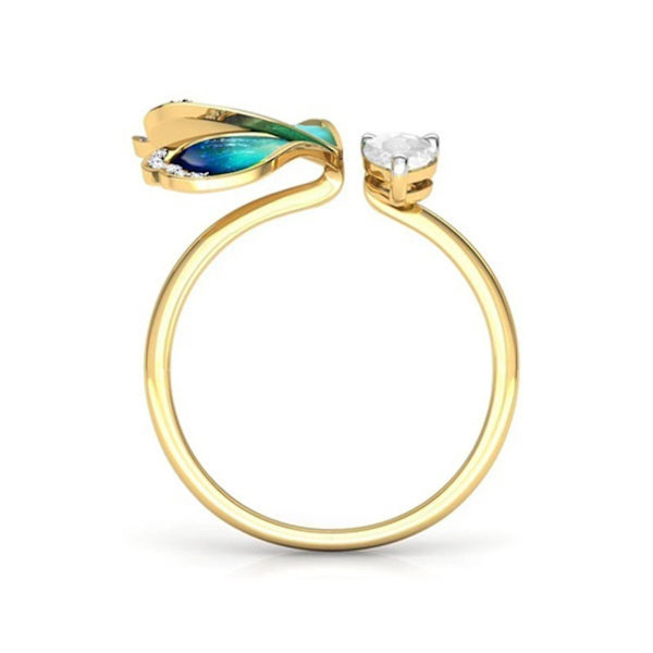 Söta Fjärilsöppna Ringar för Kvinnor Flickor Snygg Djur Statement Ring Present