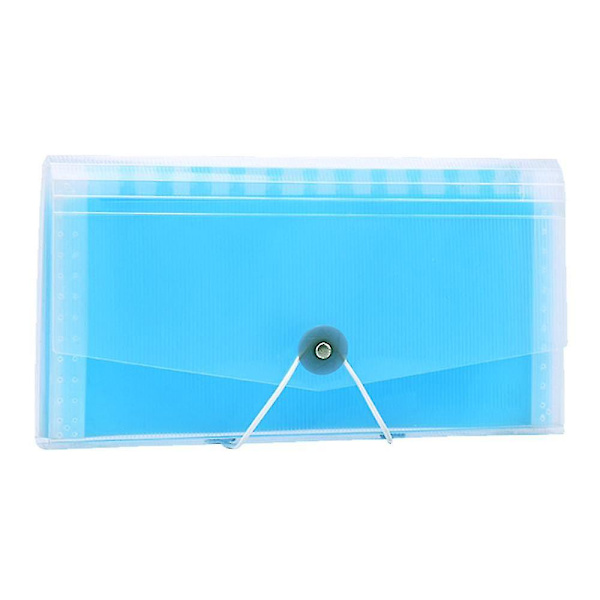 Enkel Utvidgbar Accordion-mapp med Flera Fack, Klar, Utvidgbara Sidor Blue