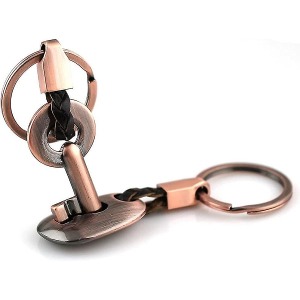 Par-nøkkelring, nøkkelring, nøkkel lås, gave med 2 stk. Bronse (2 stk.)
