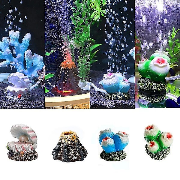 Luftsten Bubbeldiffusor Akvarium Dekoration Havspärla Skal