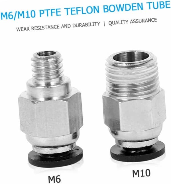 PTFE Bowden-rørsett for 3D-skriver 1m rør (2 * 4mm) Pc4-m6 og Pc4-m10 pneumatiske koblinger