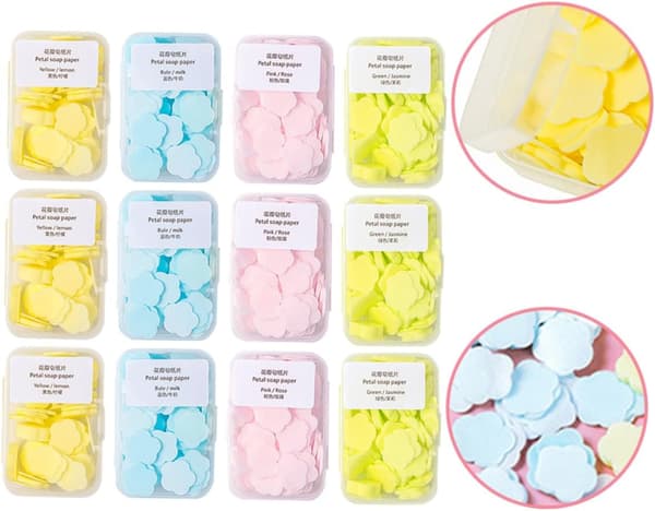 16 bokser bærbare reisesåpeark Håndrengjøring Engangs såpeflak Melk Rose Jasmin dufter