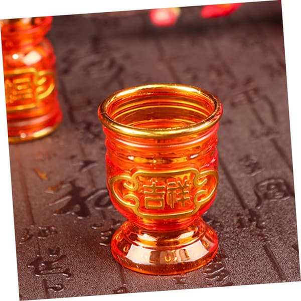 6 stk. dekorative offerkopper for tempel- og zen-rom Halvtransparente tilbedelseskopper
