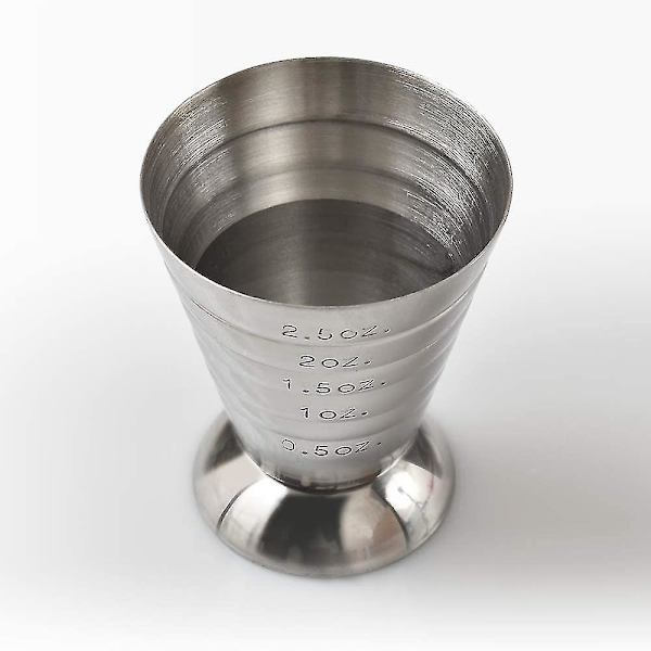 Målebæger i rustfrit stål, 2,5 oz, 75 ml, 5 spsk, Cocktail Jiggers, Pakke med 2