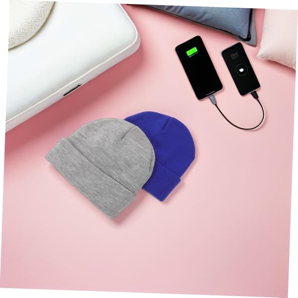 2-pack Unisex Stickad Mössa Vindtät Varm Vintermössa för Pojkar Mysiga Mössor Grå Kallvädersskydd
