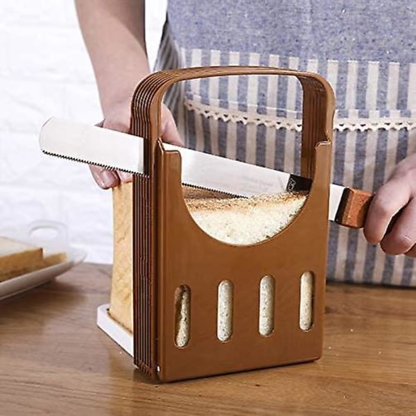 2 stk Brødskjærer Brødmaskin Toast Bagel Brød Sandwich Slicer Kutter Sammenleggbar Og Justerbar Hjem