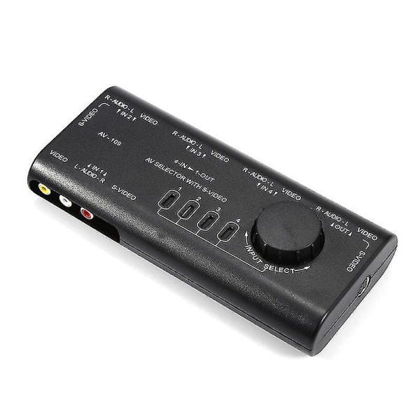 4 In 1 Out AV RCA Switch Box Audio Video Splitter