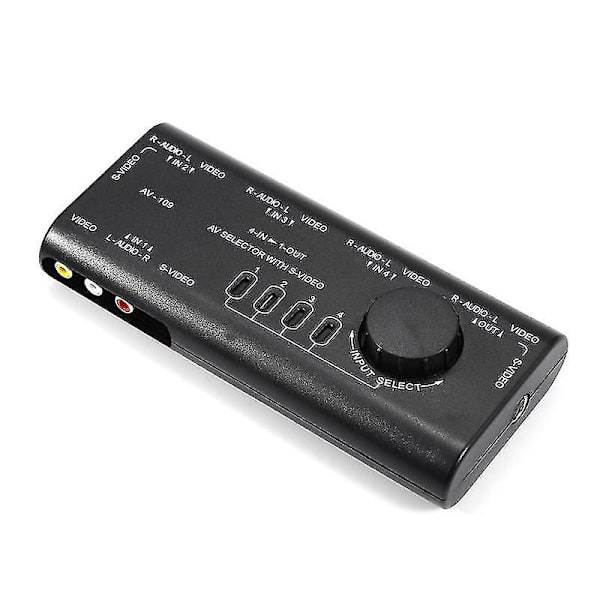 4 Sisään 1 Ulos AV RCA Kytkentälaatikko Ääni- ja Videonjakaja