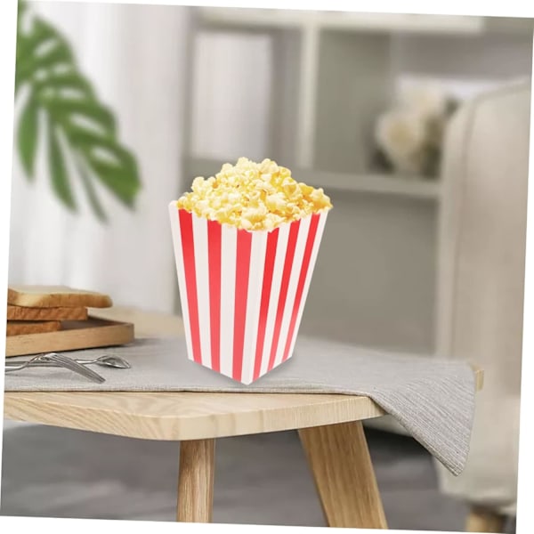 24 kpl Värikkäitä Popcorn-ämpäreitä Illat Klassiset Raidalliset Popcorn-laatikot