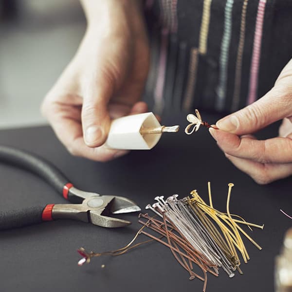 600 stk. metallhode-nåler, flate hode-perlenåler for DIY smykkefremstilling