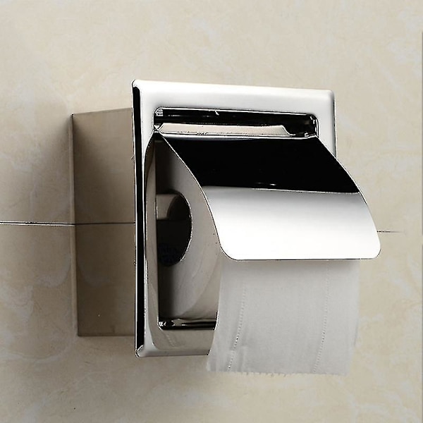 Toiletpapirholder i rustfrit stål, vandtæt, skjult montering